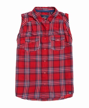 Superdry Sleeveless Boyfriend Női Ing Piros | JFQOZ0862